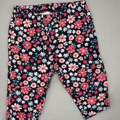 Legging Carters Talle 3 meses algodón azul oscuro mini florcitas rosa fucsia (25 cm largo) - comprar online