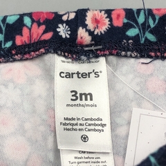 Legging Carters Talle 3 meses algodón azul oscuro mini florcitas rosa fucsia (25 cm largo) - Baby Back Sale SAS