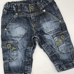 Segunda Selección - Jeans Zara Talle 3-6 meses jean azul oscuro bolsillos laterales abotonado (35 cm largo) - comprar online