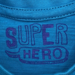 Remera Mother Care Talle 3-6 meses algodón turquesa Super Hero - Baby Back Sale SAS