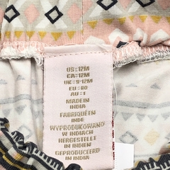 Short Talle 12 meses algodón rosa diseño tribal gris mostaza - Baby Back Sale SAS