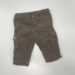 Pantalón Minimimo Talle S (3-6 meses) corderoy marrón oscuro bolsillos laterales (inteiror algodón - 33 cm largo)