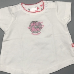 Remera Minimimo Talle S (3-6 meses) algodón blanco WITH LOVE rosA brillos plateados - comprar online