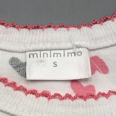 Remera Minimimo Talle S (3-6 meses) algodón blanco WITH LOVE rosA brillos plateados - Baby Back Sale SAS