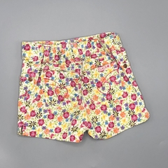 Short The Children PLACE Talle 6-9 meses gabardina blanco flores multicolor hojas verdes en internet