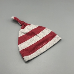 Gorro algodón rayado gris-rojo (largo 19cm) - comprar online