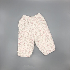 Pantalón Baby Cottons Talle 6 meses corderoy - florcitas rosas - Largo 35cm