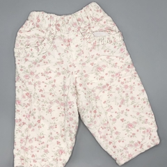 Pantalón Baby Cottons Talle 6 meses corderoy - florcitas rosas - Largo 35cm - comprar online