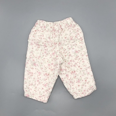 Pantalón Baby Cottons Talle 6 meses corderoy - florcitas rosas - Largo 35cm en internet