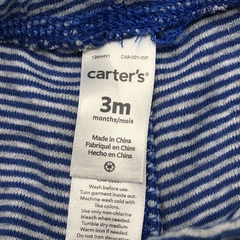 Segunda Selección - Legging Carters Talle 3 meses algodón rayas gris azul monstruo punta (30 cm largo) - Baby Back Sale SAS