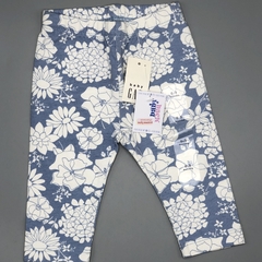 Legging Baby GAP Talle 0-3 meses algodón celeste flores blancas (31 cm largo) - comprar online