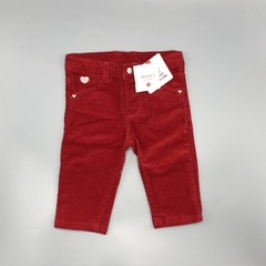 Pantalón Minimimo Talle M (6-9 meses) corderoy rojo (36 cm largo)