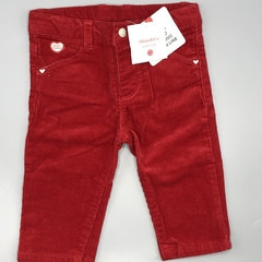 Pantalón Minimimo Talle M (6-9 meses) corderoy rojo (36 cm largo) - comprar online