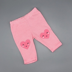 Segunda Selección - Legging Carters Talle 0 meses rayas rosas - corazones en rodillas - Largo 27cm - comprar online