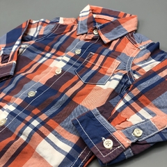 SEGUNDA SELECCION - Camisa Carters Talle 9 meses cuadros naranjas azules - comprar online