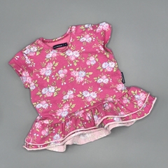 Remera Minimimo Talle S (3-6 meses) rosa flores volados cintura