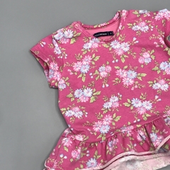 Remera Minimimo Talle S (3-6 meses) rosa flores volados cintura - comprar online