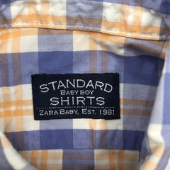 Segunda Selección - Camisa Zara Talle 6-9 meses cuadrillé celeste naranja - Baby Back Sale SAS