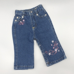 Jeans Talle 6-9 meses con bordado - pañalero - Largo 37cm
