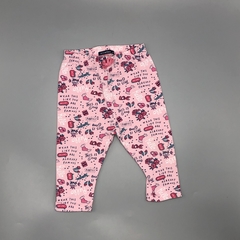 Segunda Selección - Legging Minimimo Talle M (6-9 meses) algodón rosa multiple estampa (37 cm largo)