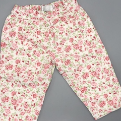 Pantalón Baby Cottons Talle 9 meses flores rosas - Largo 36cm - comprar online