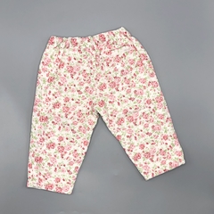 Pantalón Baby Cottons Talle 9 meses flores rosas - Largo 36cm en internet