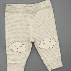 Segunda Selección - Legging Carters Talle Prematuro algodón rayas beige gris nubecitas (23 cm largo) - comprar online