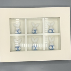 Imagen de Segunda Selección - Set Cuadros caja conejitos celestes (x2)