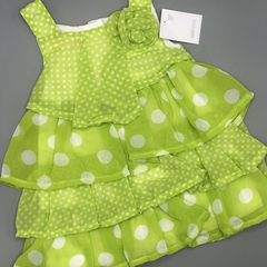 Vestido importado Talle 3-6 meses verde lunares - comprar online