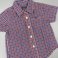 Camisa Little Akiabara Talle 9 meses cuadrillé azul blanco rojo - comprar online