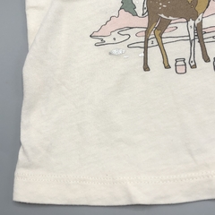 Imagen de Segunda Selección - Remera Baby GAP Talle 3-6 meses algodón beige ciervo arbol pinturas