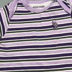 Segunda Selección - Body US Polo Talle 3-6 meses algodón rayas lila purpura rayas gris - tienda online