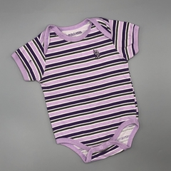 Segunda Selección - Body US Polo Talle 3-6 meses algodón rayas lila purpura rayas gris