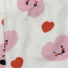 Segunda Selección - Legging Grisino Talle 1-3 meses algodón blanco corazones rosa (31 cm largo) - tienda online