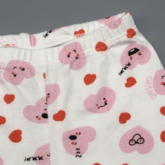 Imagen de Segunda Selección - Legging Grisino Talle 1-3 meses algodón blanco corazones rosa (31 cm largo)