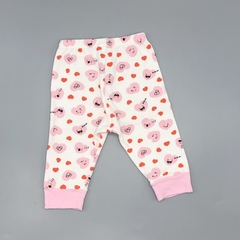 Segunda Selección - Legging Grisino Talle 1-3 meses algodón blanco corazones rosa (31 cm largo) en internet