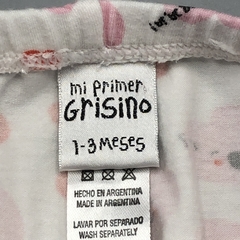 Segunda Selección - Legging Grisino Talle 1-3 meses algodón blanco corazones rosa (31 cm largo) - Baby Back Sale SAS