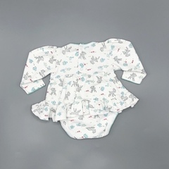 Segunda Selección - Vestido body Gabriela de Bianchetti Talle NB (0 meses) algodón blanco animalitos verde gris en internet