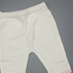 Set Magdalena Espósito Talle 0 meses tejido blanco lunares lineas rosa (gorro y jogging 31 cm largo) en internet