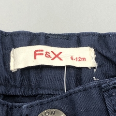 Short FandX Talle 6-12 meses gabardina azul oscuro (cintura ajustable) - Baby Back Sale SAS