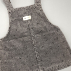 Segunda Selección - Pollera jumper Zara Talle 3-6 meses corderoy gris interior flores rosa marrón - comprar online