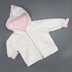 Segunda Selección - Campera Baby Cottons Talle NB (0 meses) blanco rosa - canguro