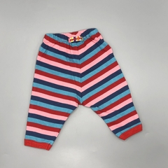 Legging Owoko Talle 1 (3 meses) algodón rayas celeste rojo rosa azul corazones rodilla (32 cm largo) en internet