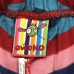 Legging Owoko Talle 1 (3 meses) algodón rayas celeste rojo rosa azul corazones rodilla (32 cm largo) - Baby Back Sale SAS