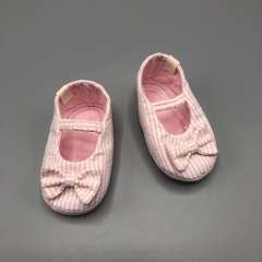 Balerina Baby Cottons Talle 16 ARG tela rayas rosa blanco moño (10,5 cm largo)