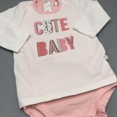 Segunda Selección - Vestido body Cheeky Talle M (6-9 meses) algodón rosa blanco CUTE BABY - tienda online