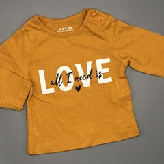 Remera Kiabi Talle 1 mes mostaza love all you need - comprar online
