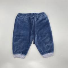 Segunda Selección - Jogging Baby Cottons Talle 6 meses plush azul interior algodón rayas (34 cm largo)