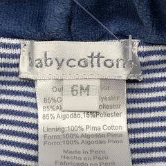 Segunda Selección - Jogging Baby Cottons Talle 6 meses plush azul interior algodón rayas (34 cm largo) - Baby Back Sale SAS