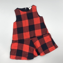 Vestido OshKosh Talle 0-3 meses cuadrillé rojo negro